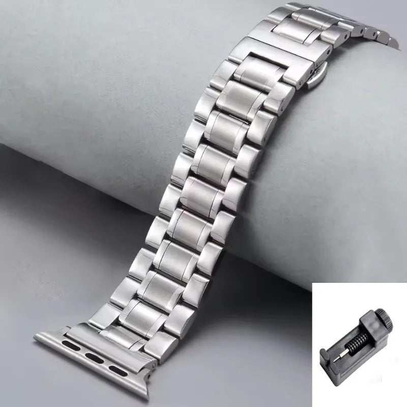 Stainless Steel Strap for Apple Watch Strap Series 10/9/8/7/6/5/4/3/SE Metal Bracelet 49mm 45mm 44mm 42mm 46mm 41mm 40mm 38mm