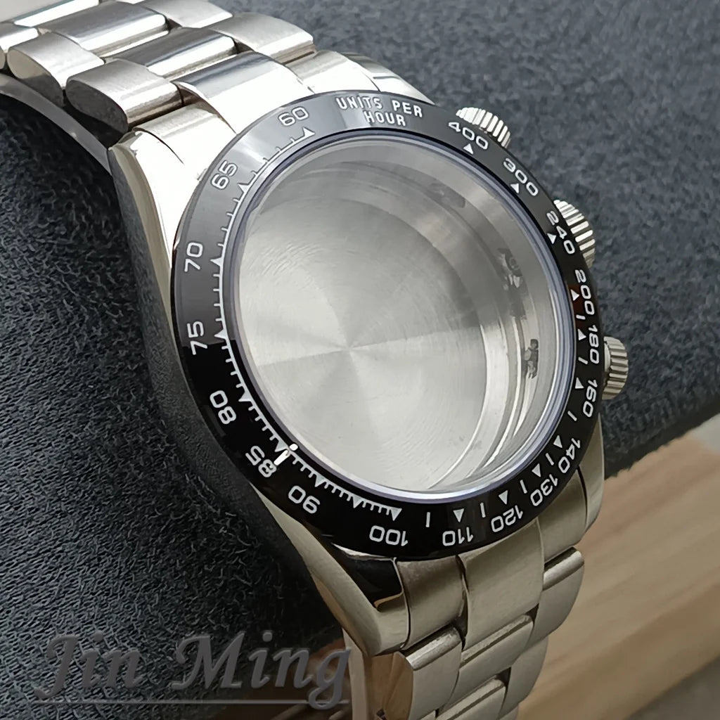 High Quality 40mm Suitable For VK63 VK63A Movement Sapphire Crystal Watch Accessories 904L Stainless Steel Waterproof WatchStrap