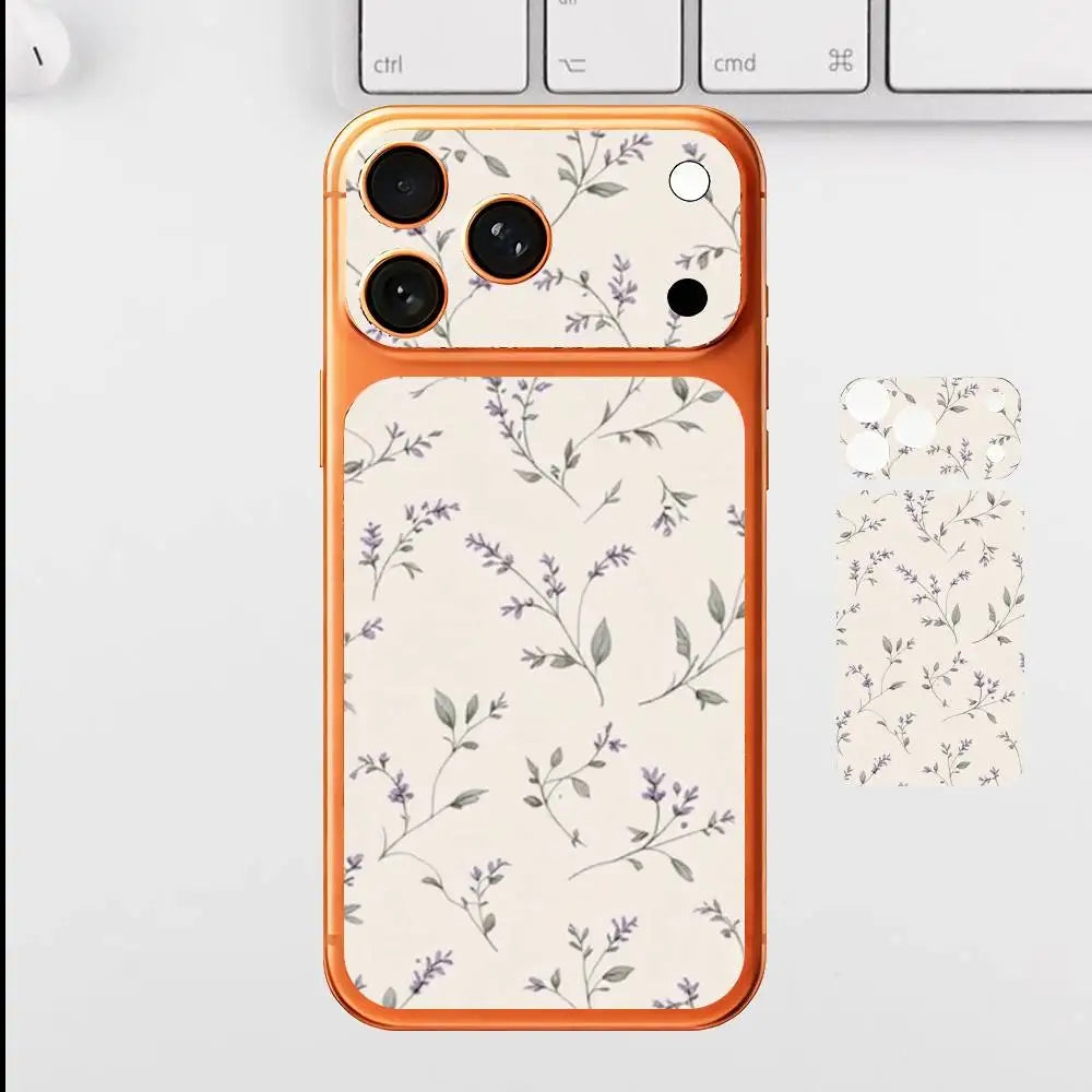 Floral Pattern Back Cover Decal Protective Sticker For Iphone 17 Pro Max Skin Sticker Back Protective Decorative Stickers