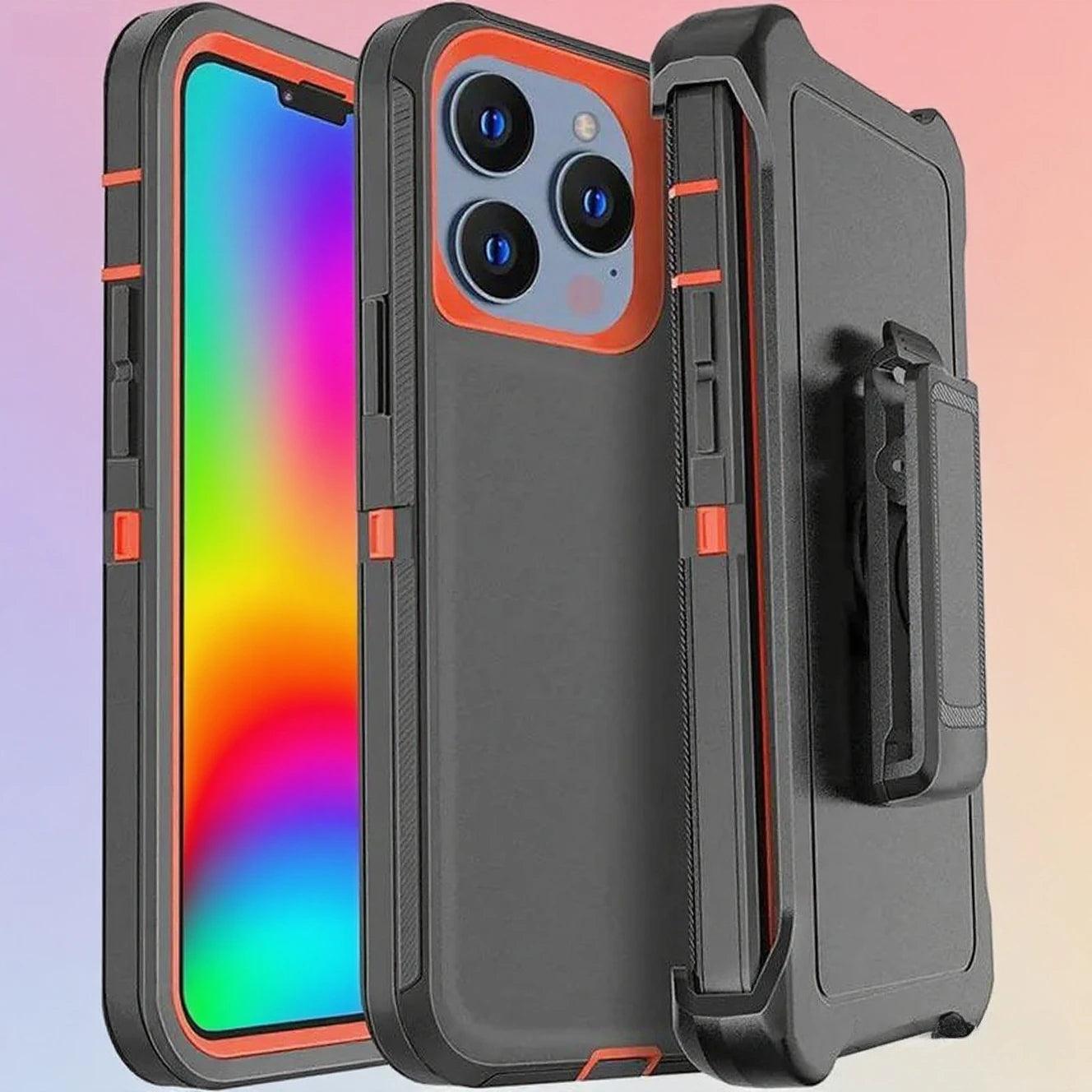 Rugged Armor OTT Defender Phone Case For IPhone 17Air 16E 15 14Plus 13 12 Pro Max Shockproof Protection Cover With Belt Clip Box