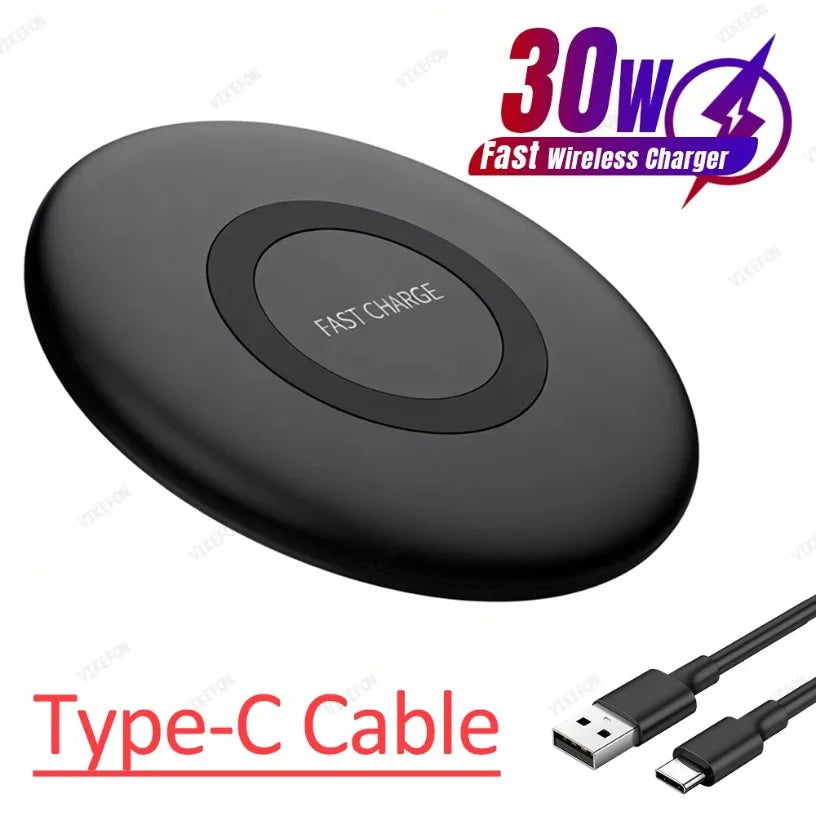 15W Fast Wireless Charger Pad For Samsung For Galaxy S25 S24 S23 S22 S21 Ultra Z Fold Flip 6 4 5 Note10 Note20 S10 Plus QI Pad