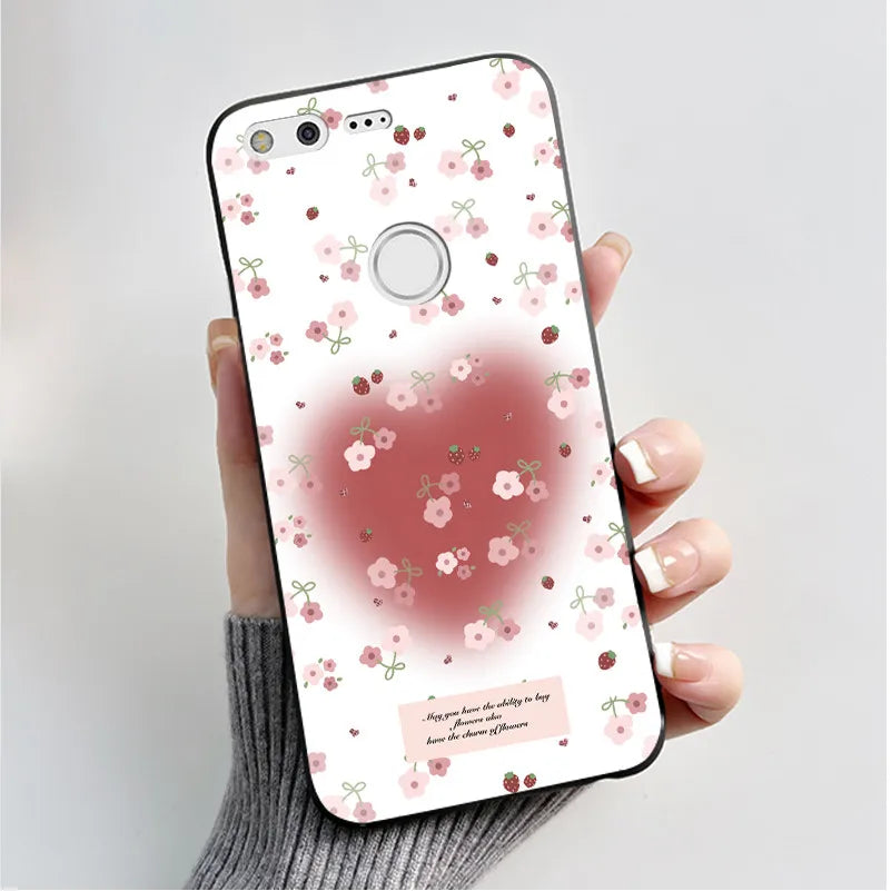 For Google Pixel XL Case Luxury Fashion Butterfly Flowers Black Soft TPU Silicone Back Cover For Google Pixel 1 1XL Phone Cases