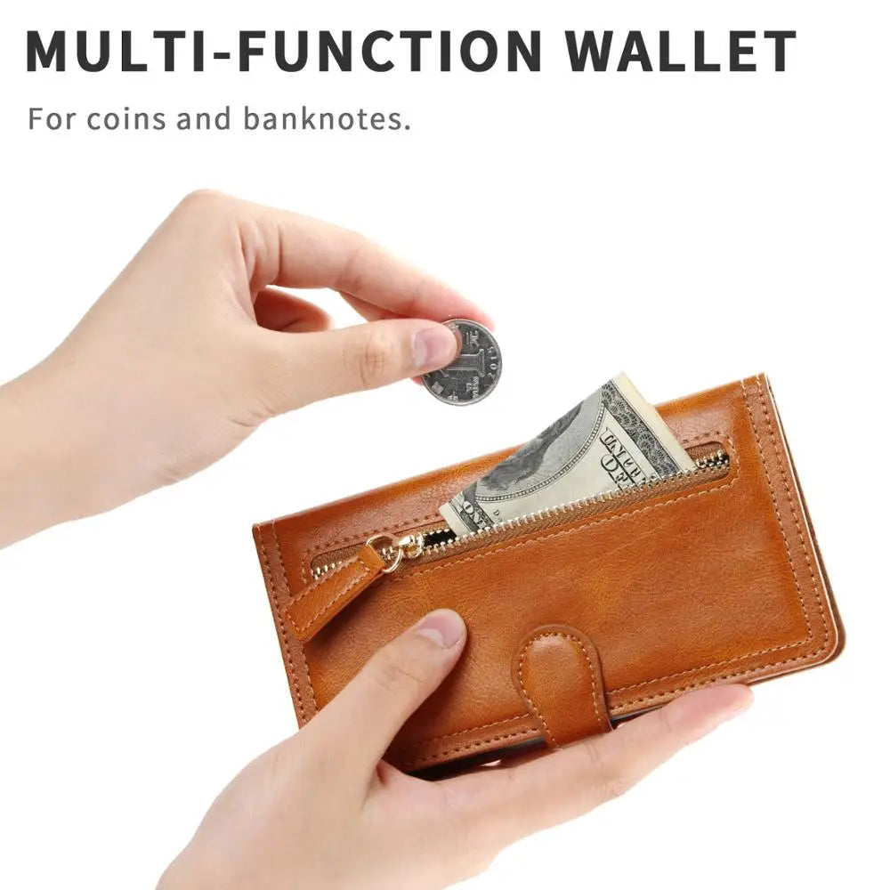 For Samsung Galaxy S20 Fe Fan Edition Note 20 Ultra Luxury Leather Zipper Flip Wallet Case S20FE S20 FE S21 S22 S23 Ultra Cover