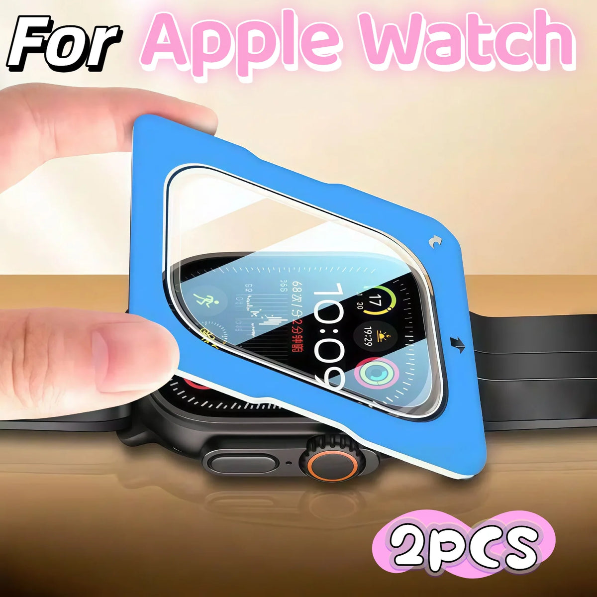 Easy Install 2Pcs Tempered Glass Film For Apple Watch Ultra 2 3 Ultra2 Ultra3 49mm Screen Protector With Alignment Tool