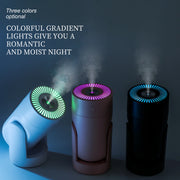 "360° Oscillating Humidifier & Air Purifier: Smart Desktop Mist Control with Ultra-Quiet USB Operation"
