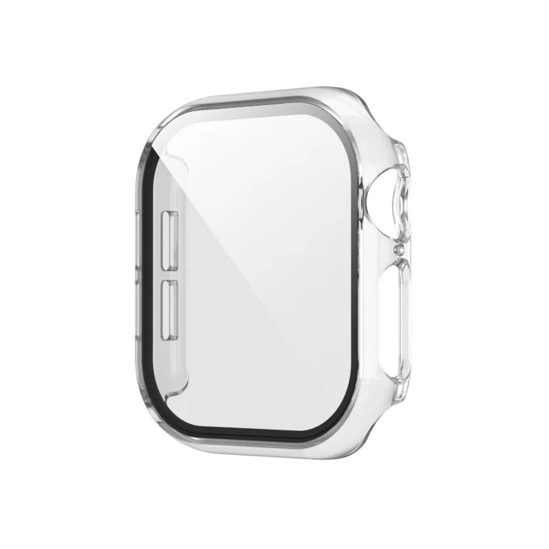 Tempered Glass+Case for Apple Watch Ultra 4 3 2 49 45 41 40 44 42 46mm PC Bumper Protector cover For iWatch 12 11 10 SE 9 8 7 6