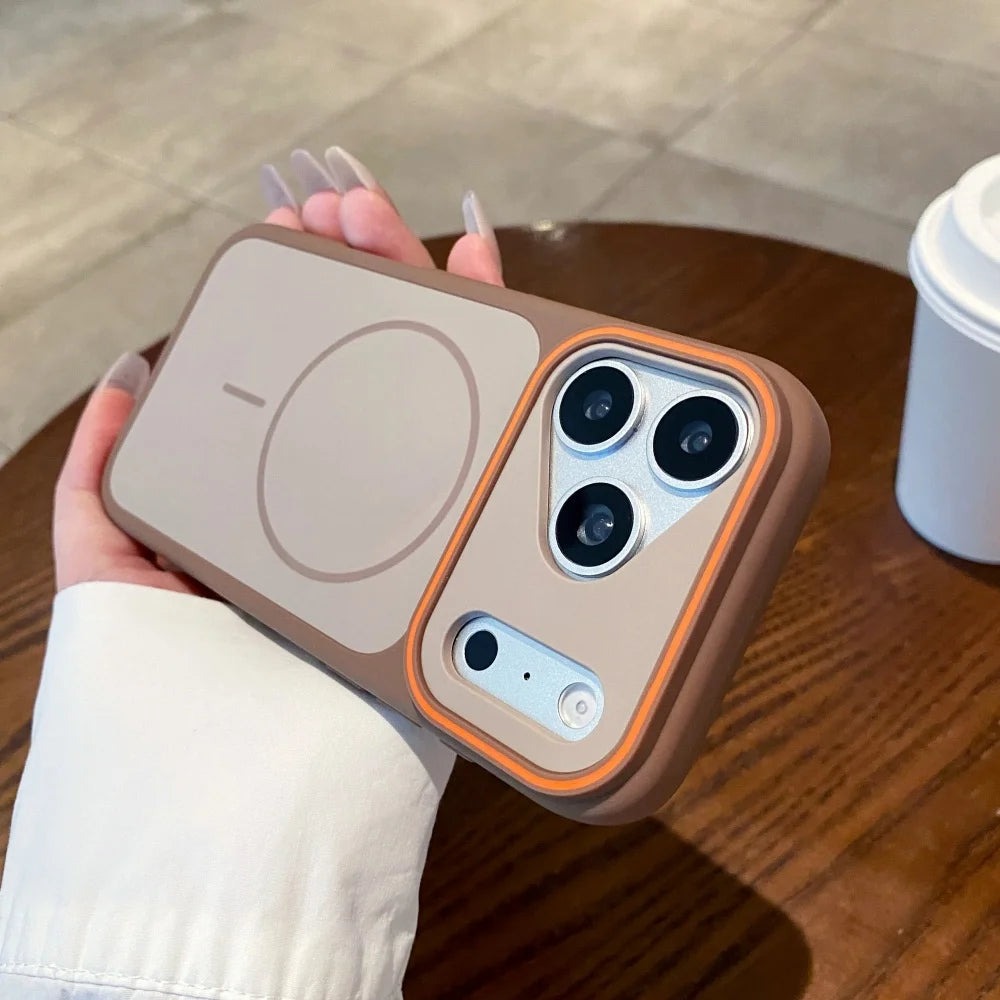 For Magsafe Skin Feel Frosted Case for iPhone 12 13 14 15 16 17 Pro Max Air Plus 11 Magnetic Large Viewport Shockproof Cover