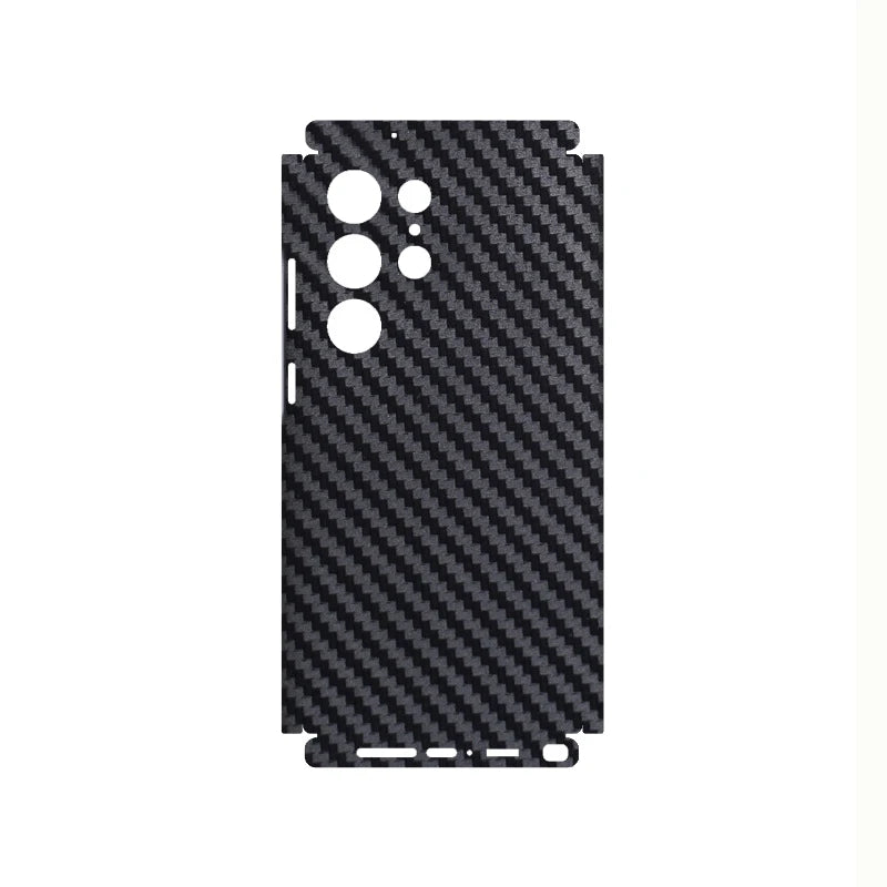 3D Carbon Fiber Skin Grain Full Body Phone Protector Sticker For SAMSUNG GALAXY S23 Ultra S23 Plus S25 S24 Back +Sides Wrap Film