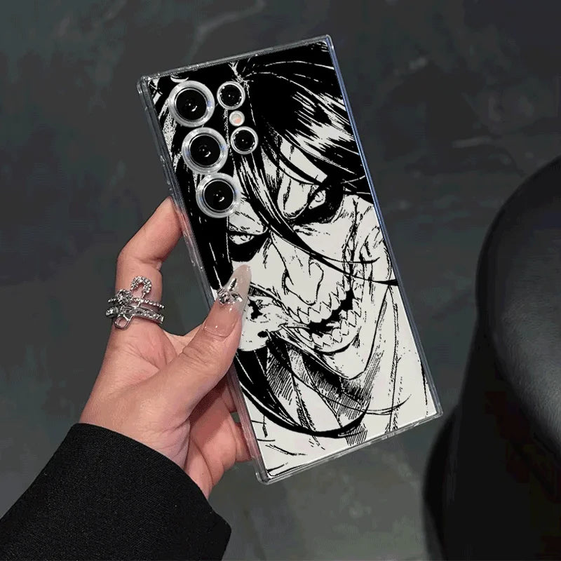 Anime Attack on Titan Phone Case for Samsung Galaxy S25 S24 S23 S22 S21 S20 Plus Ultra FE A73 A53 A33 Note 20 Transparent Case