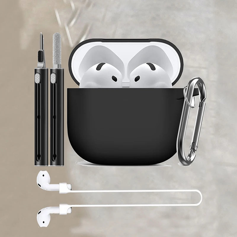 Silicone earphone case For Apple AirPods 4 Case Wirless hesdphones Earbuds case with   hook