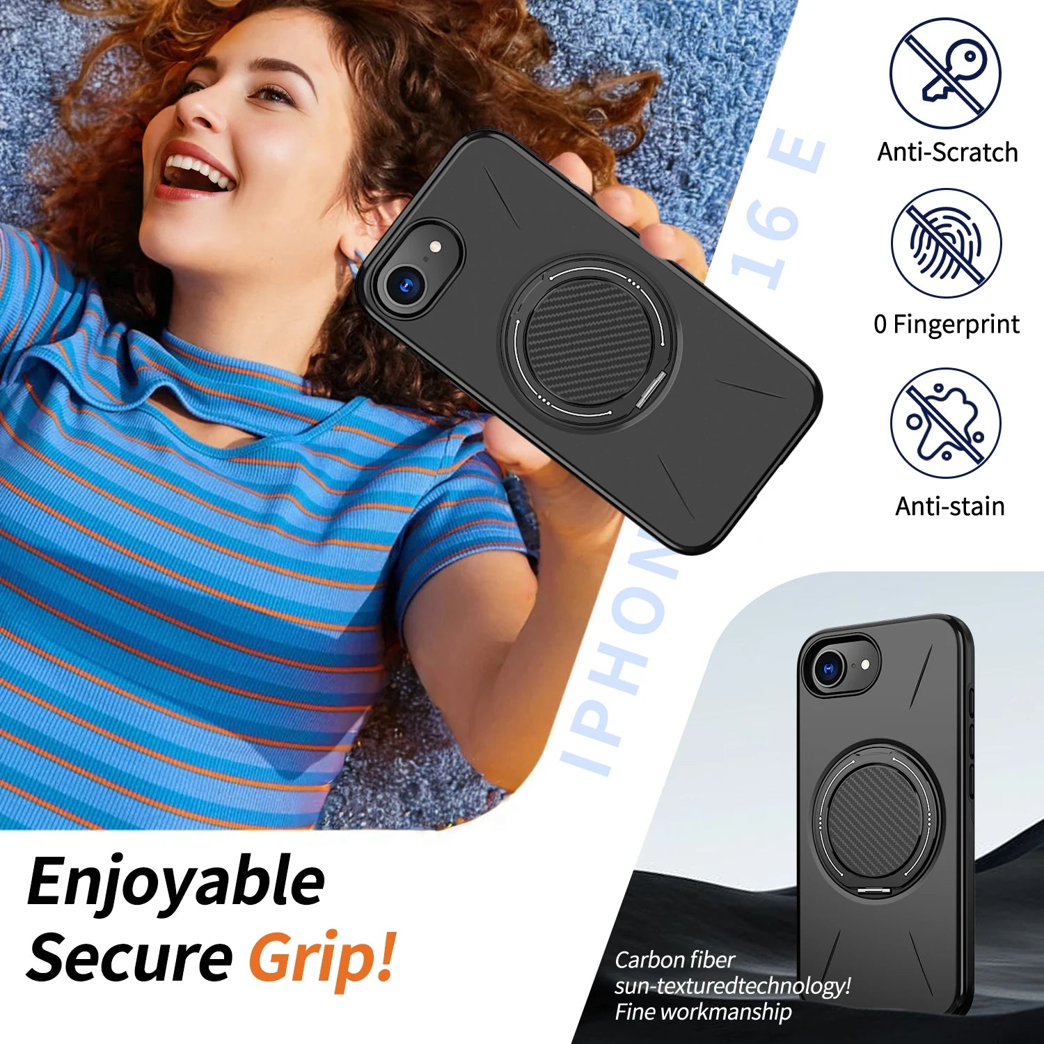 360° Rotating Magnetic Stand Holder Phone Case for iPhone 17E 16E Magsafe Shockproof Bracket Covers Funda
