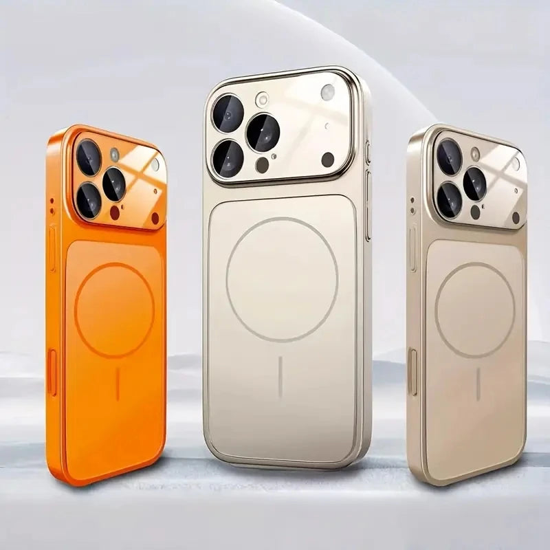 Original Nano Frosted Glass For Magsafe Wireless Charging Phone Case For iPhone 17 16 15 14 13 12 11 Pro Max Air Magnetic Cover