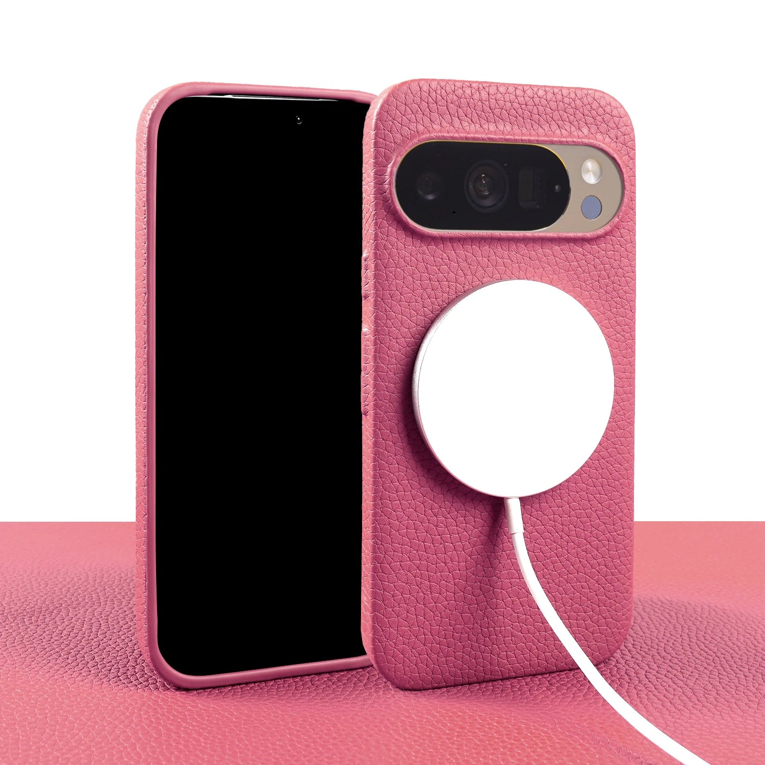 For Magsafe Magnetic Lychee Genuine Leather Case For Google Pixel 10 Pro XL Pixel10 9A 8A 7A Pixel 7 8 9 Pro XL Phone Back Cover