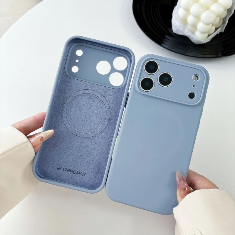 Magnetic Original Liquid Silicone Phone Case For iPhone 17 16 15 14 13 Pro Max 17Pro Air For Magsafe Wireless Cases Soft Cover