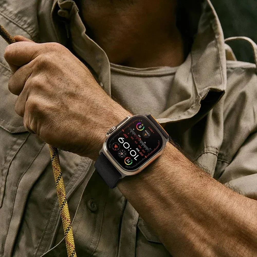 Sports Nylon Strap for Apple Watch Ultra 3 49mm 10 46mm Men Loop Bracelet for IWatch 11 9 8 7 se 6 5 4 45mm 44mm WatchBand Corre