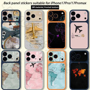 Airplane Map   For iPhone 17 pro Max /17 pro Full Cover Decal Skin Wrap 3D Colorful Rear Protective Sticker Film