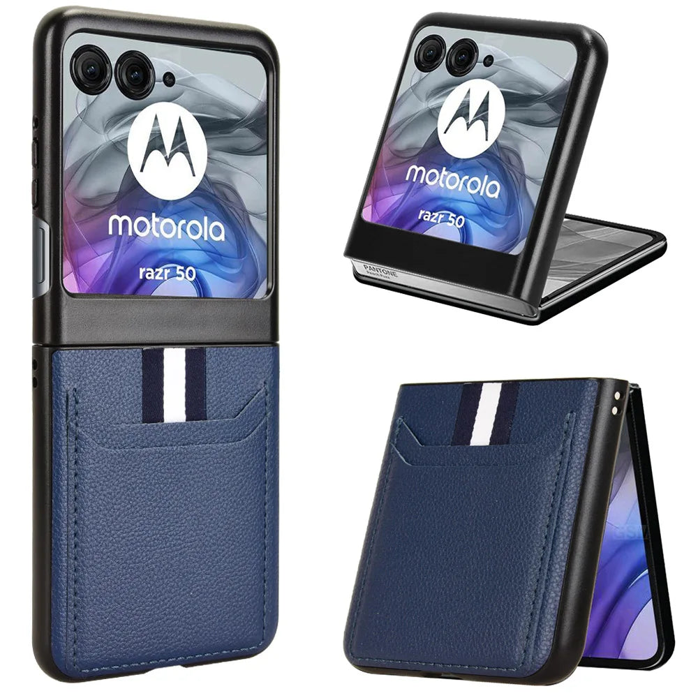 PU Leather Case for Motorola Moto Razr 70 60 50 40 Ultra Razr+ Plus 2026 2025 2024 Card Holder Lightweight Protective Cover