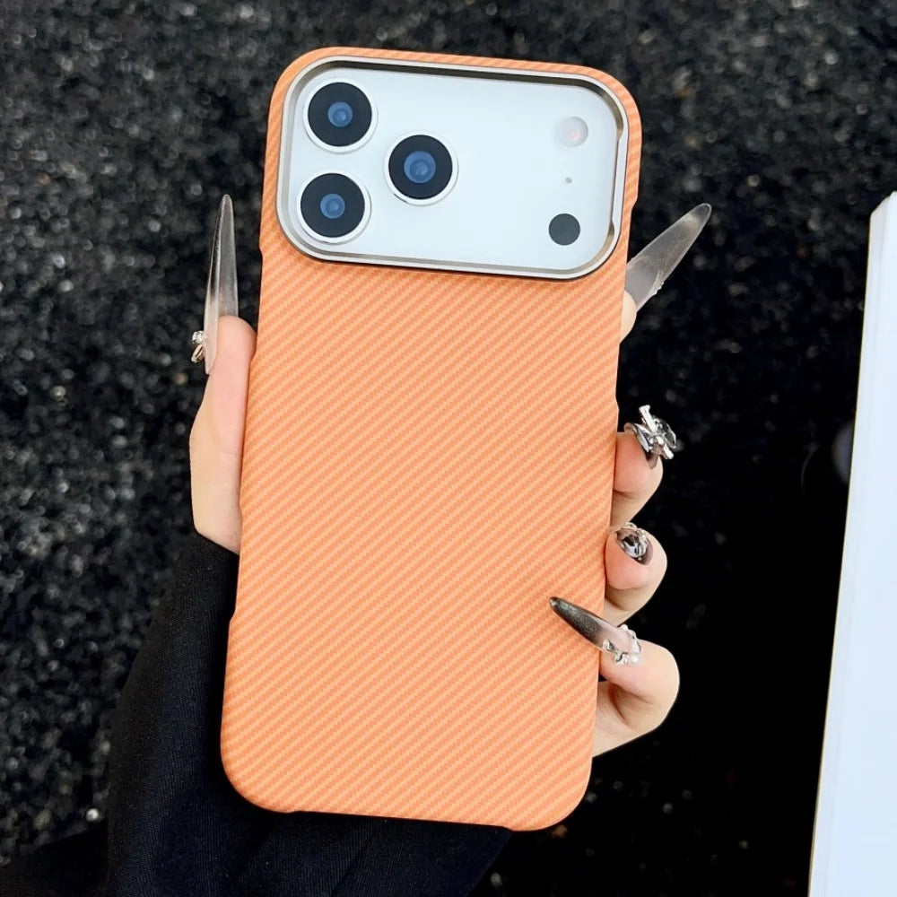 Luxury Slim Carbon Fibre Texture Magnetic Charging Case For iPhone 17 Air 16 Plus 15 14 13 Pro Max For Magsafe Protect PC Cover