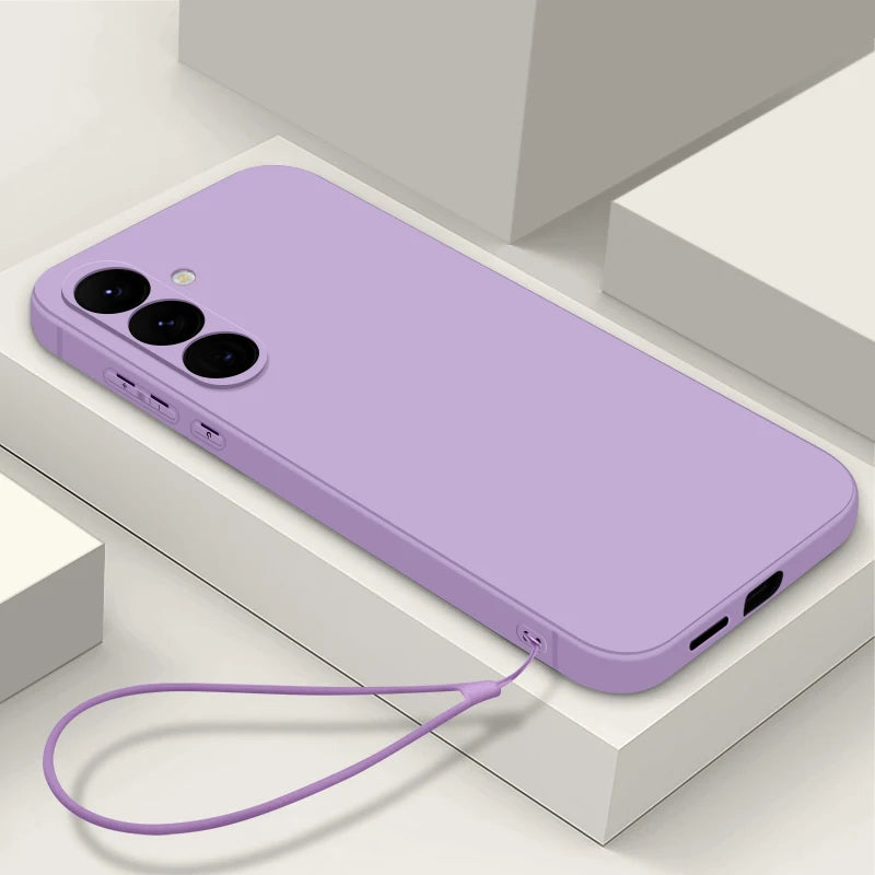 Soft Silicone Lanyard Case For Samsung Galaxy S26 S23 S24 S25 Ultra S23 S24 FE A17 A56 A55 A54 A36 A15 A16 A25 5G Phone Cover