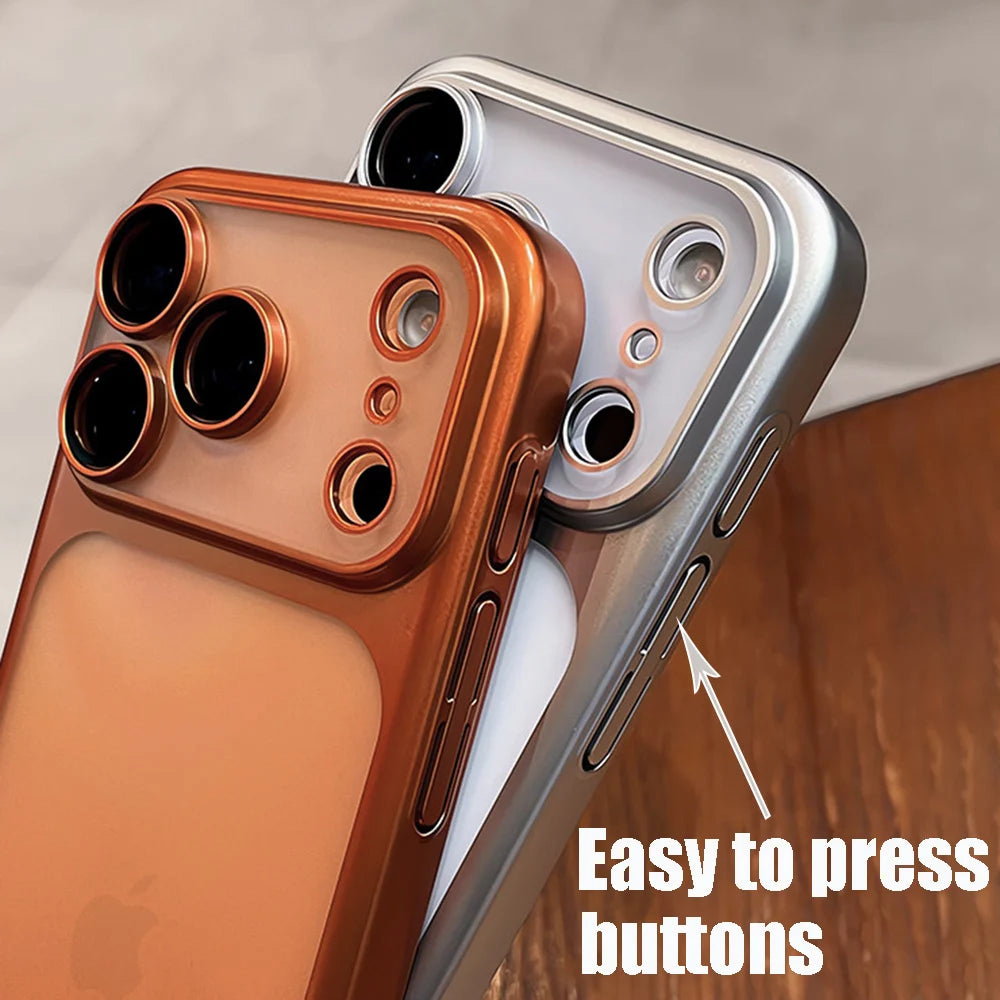 Luxury Soft Matte Phone Case For iPhone 17 16 15 14 13 12 11 Pro Max Air Plus Electroplated Silicone Bumper Back Cases Cover