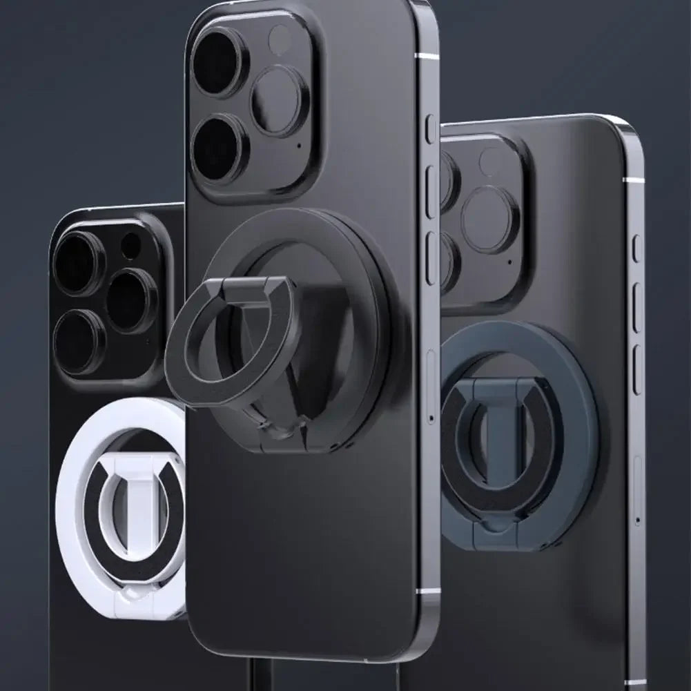Magnetic Phone Ring Holder Dual-Side Magnet 360° Rotation Ultra-Thin Foldable Portable Desktop Phone Stand for iPhone 17 16 15