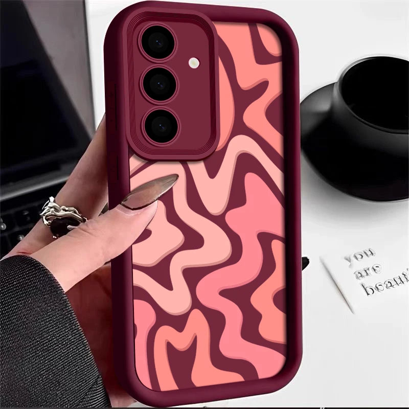 Striped Pattern Phone Case For Samsung Galaxy A57 A37 A56 A16 A17 A36 A26 A55 A54 A15 S25Edge S26 S24 S23 S22 Ultra S25 FE Cover
