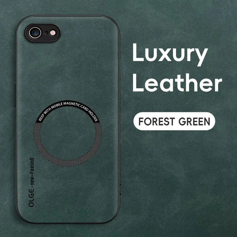 Magnetic Retro Leather Case For iPhone 16E 7 8 Plus SE 2020 2022 iPhone8 Plus Wireless Charging Phone Case Cover
