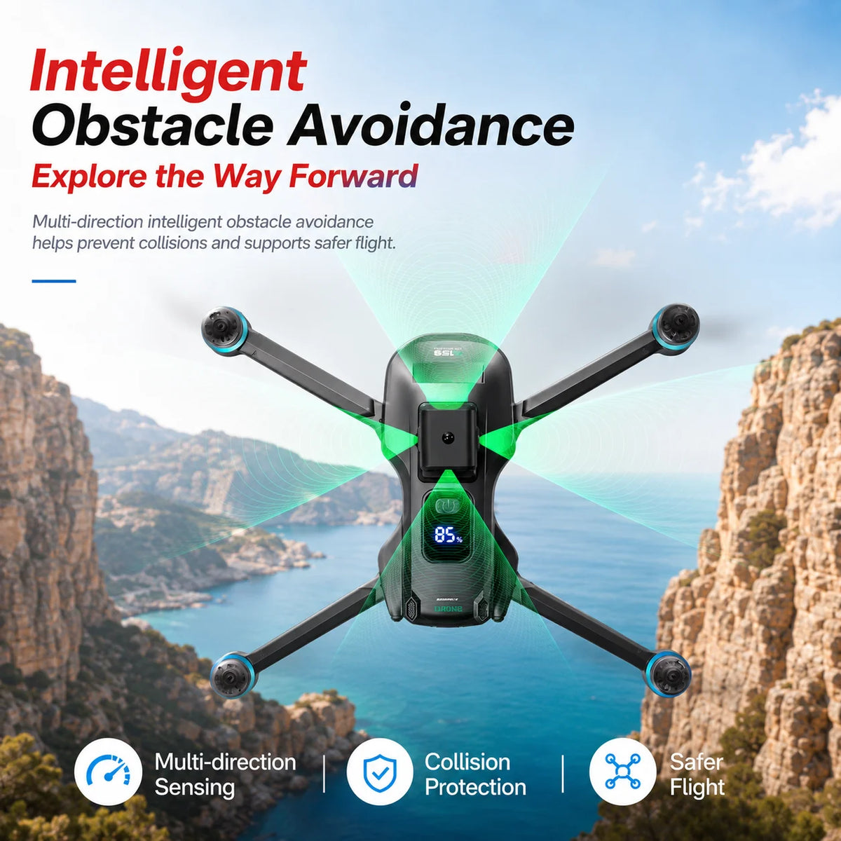 ZNLYRION S159 Brushless GPS Drone with 8K Camera  5G FPV Optical Flow Hover and 20Mins Flight Time