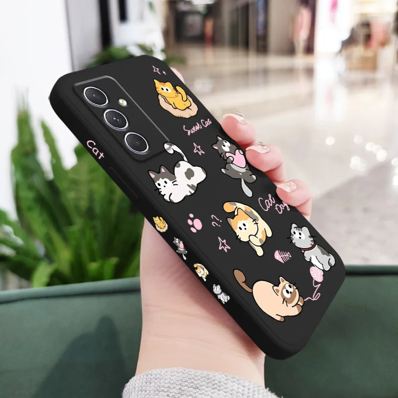 Cat String Ball Case For Samsung Galaxy A56 A36 A26 A54 A34 A24 A14 A55 A35 A25 A17 A16 A15 A07 A06 A05 A05S A04 A04S A04E 4G 5G