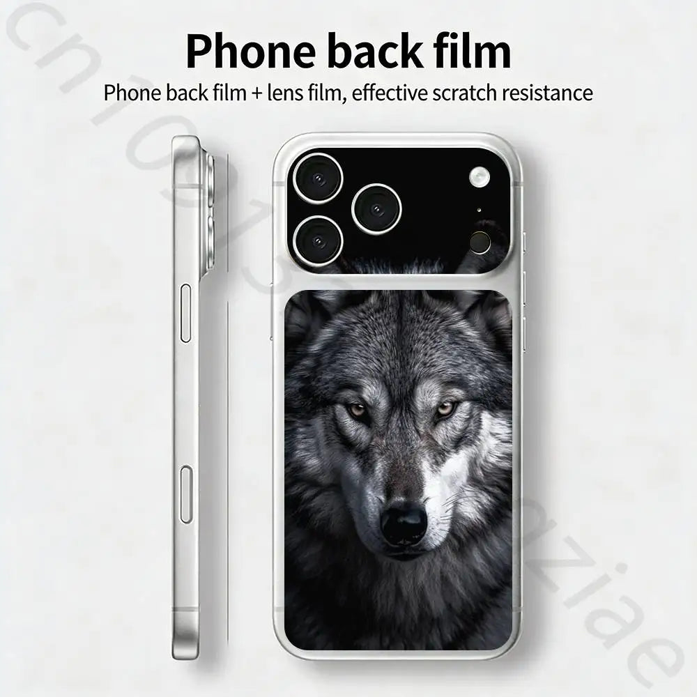 The Wolf For iPhone 17 pro Max /17 pro Full Cover Decal Skin Wrap 3D Colorful Rear Protective Sticker Film