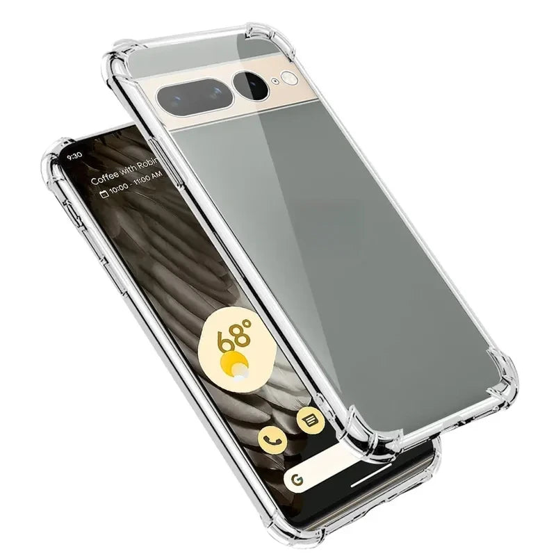 For Google Pixel 6A 7 7Pro Pro 8Pro 9 XL 9A 10 10ProXL 10Pro XL Case Protector Soft Silicone Phone Cover Clear Shockproof Airbag
