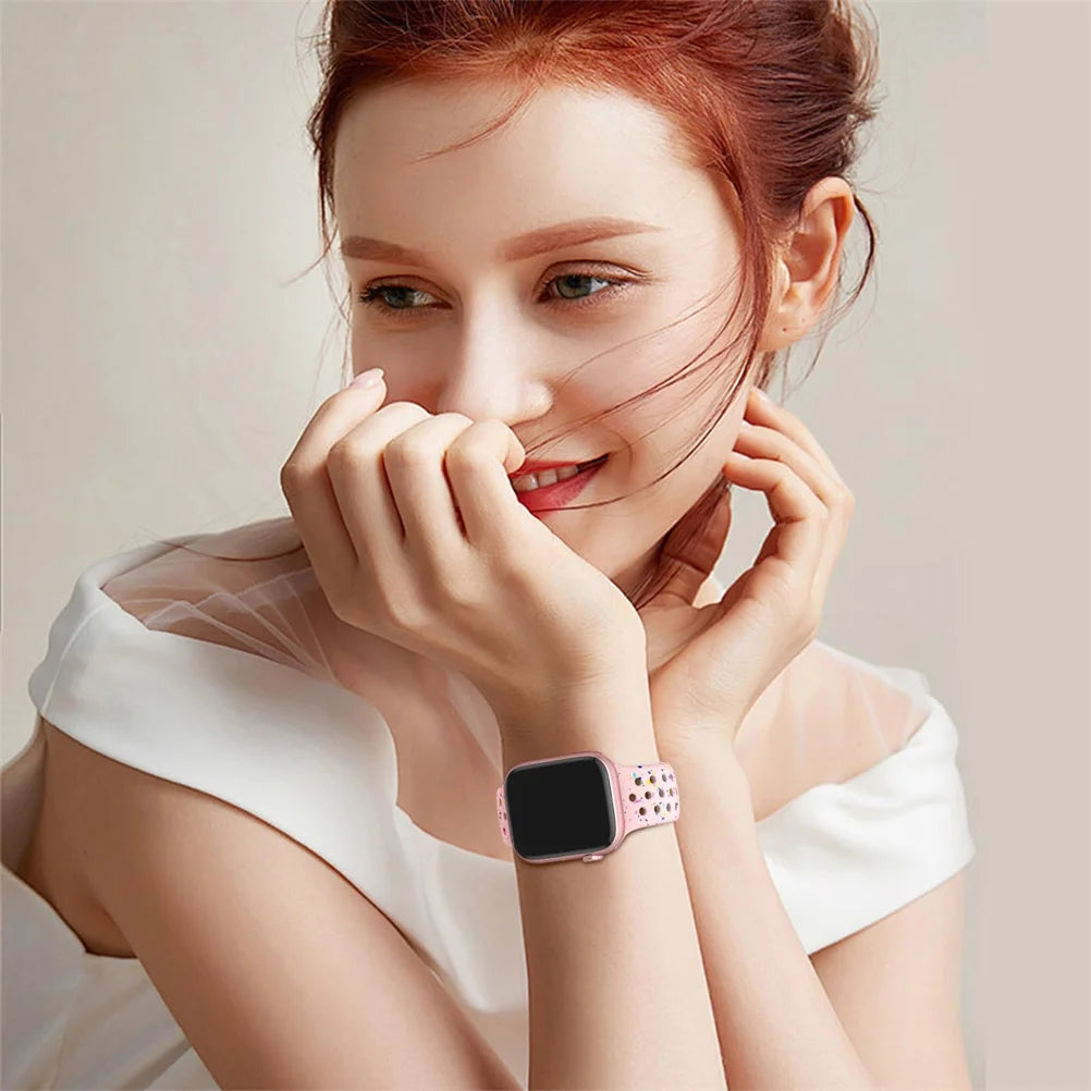 Sport Loop Strap For Apple Watch Band Ultra 2 49mm 44mm 40/41mm 45mm 42/46mm Silicone Bracelet iwatch Series 11 10 9-8-7 6 5 SE