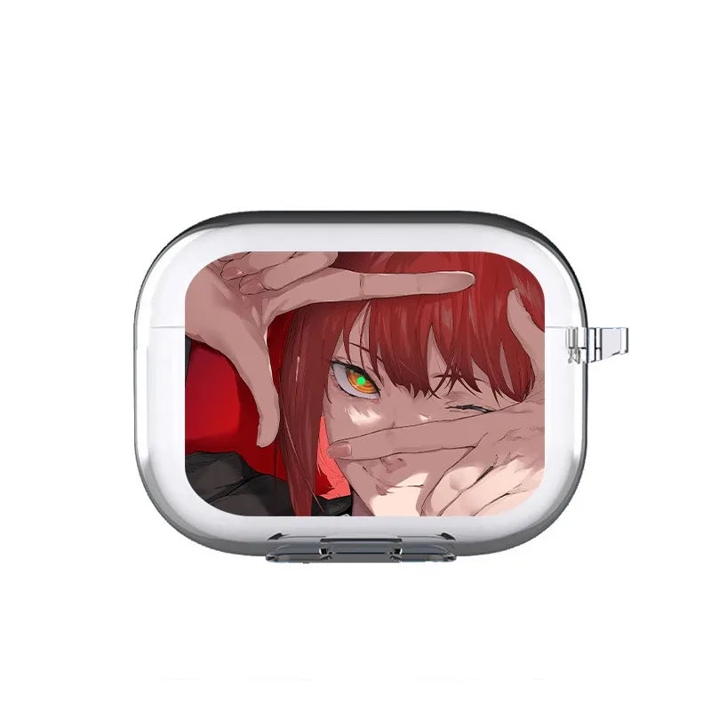 Cartoon Anime Chainsaw Man power and meowy Soft silicone TPU Case For AirPods Pro 1 2 3 Clear Wireless Bluetooth Earphone Box