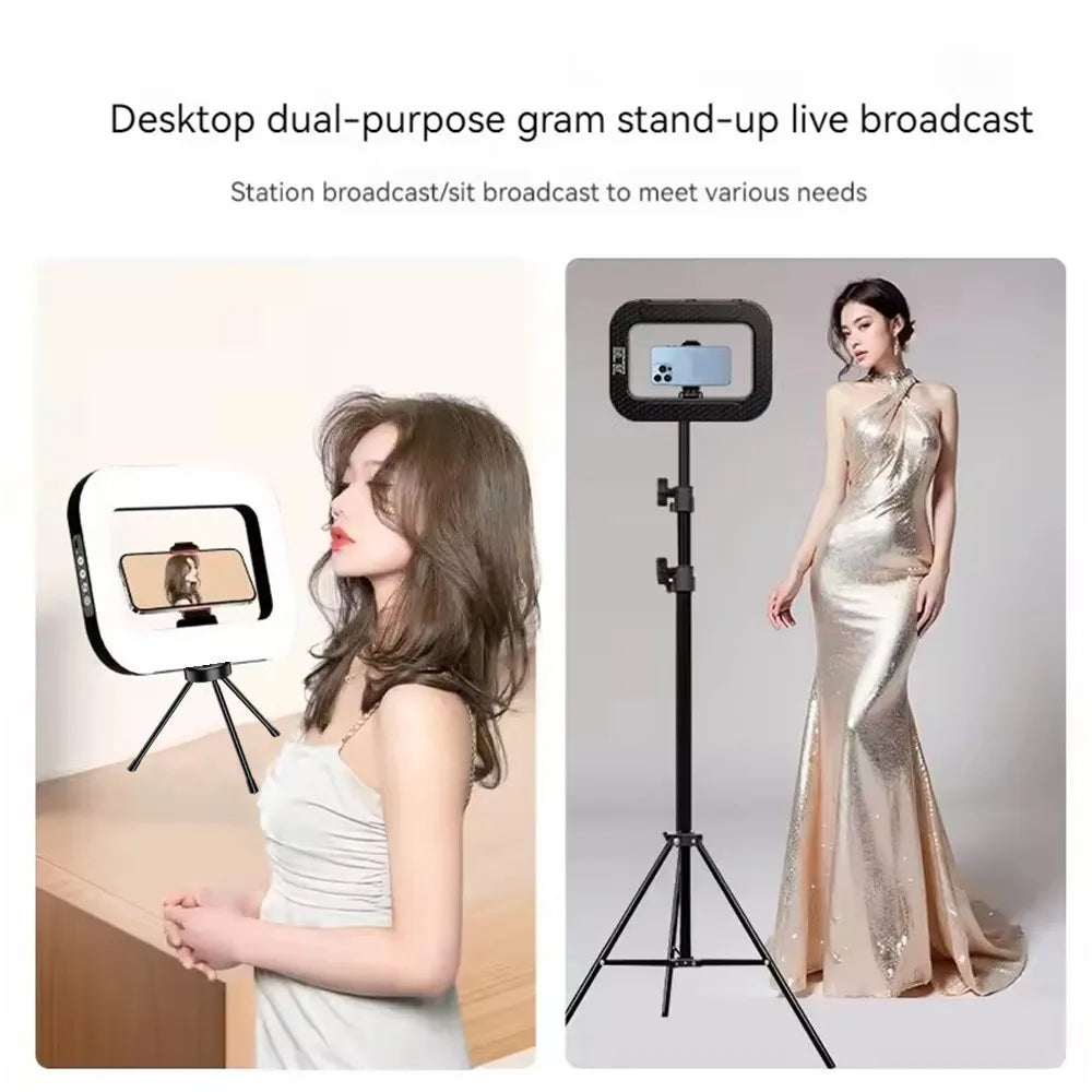 Roreta New Handheld Ring LED Rechargeable Fill Light Portable Mobile Phone Live Broadcast Selfie Photography with Phone Clip