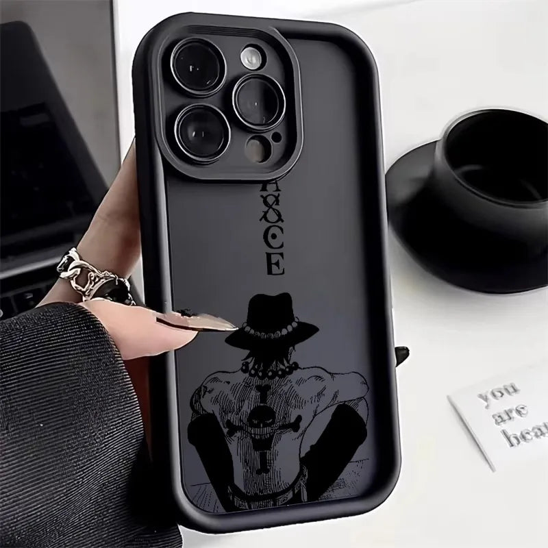 Ones Pieces Anime Ace Fire Phone Case for iPhone 17e 17 16e 16 15 14 13 12 11 Air Pro Max Mini XR XS X Plus Soft TPU Back Cover