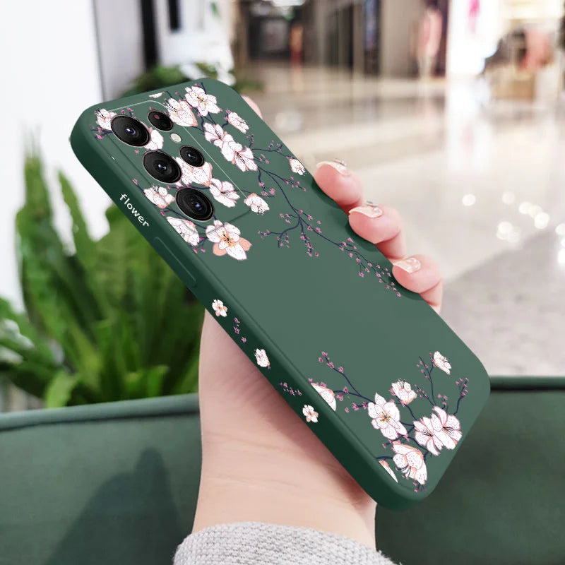 Plum Blossom Phone Case For Samsung Galaxy S25 FE S24 S23 S22 S21 S20 Ultra Plus FE S10 S9 S10E Note 20 ultra 10 9 Plus Cover