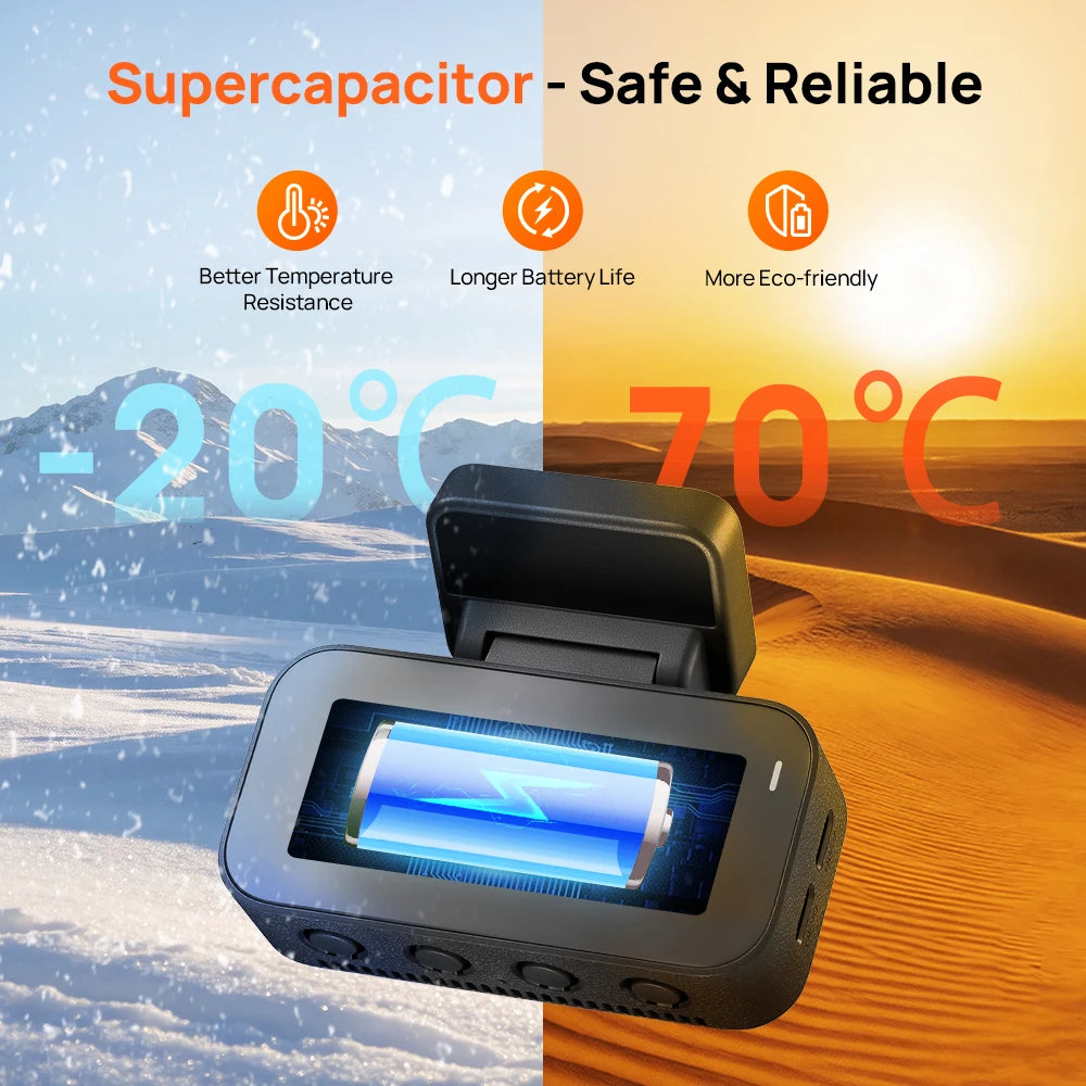 【New】70mai Dash Cam 4K A900 Dual True 4K&HDR Supercapacitor GPS Fatigue Alert Voice Control 4G LTE Wi-Fi 6 Car DVR 70mai A900