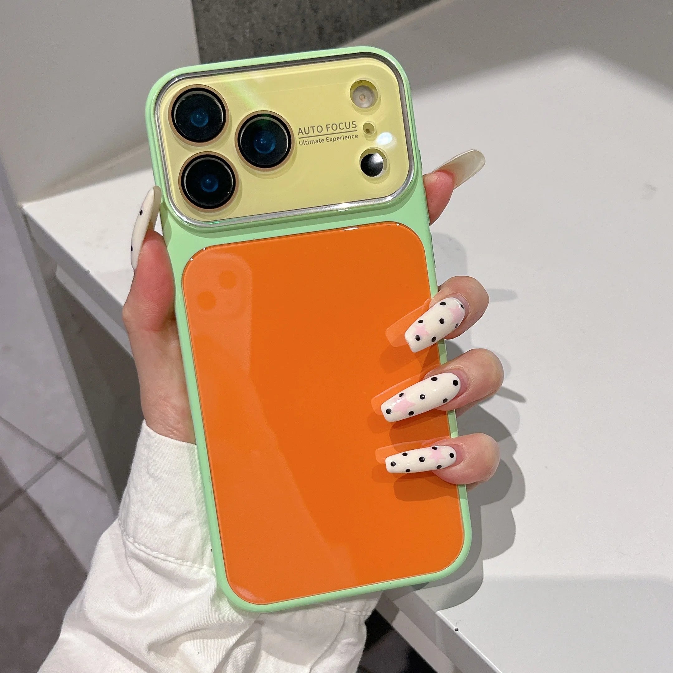 Luxury Contrast Color Tempered Glass Hard Case for Apple iPhone 17 16 15 14 Pro Max 13 Shockproof Dopamine YK2 Glossy  Cover