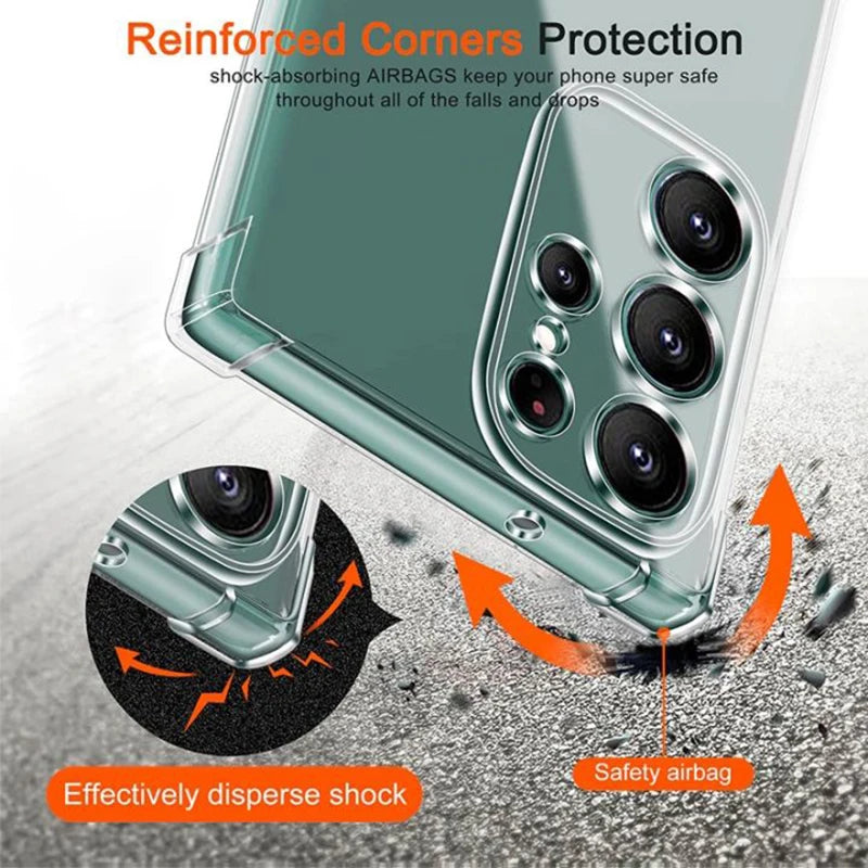 Clear Case For Samsung Galaxy S24 S23 S22 S21 Plus Ultra Shockproof Case A54 A34 A14 A03 A53 A33 A23 A13 A52 A32 A22 A12 Cover