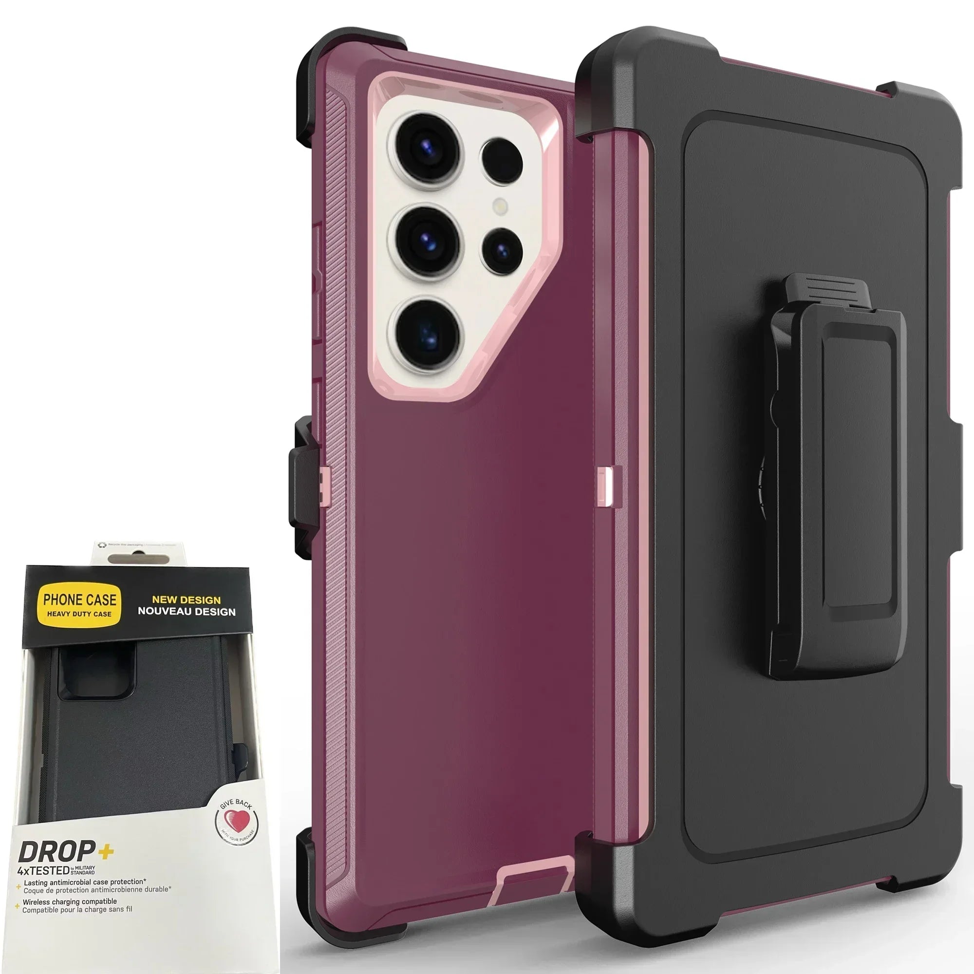 Defender Ott Armor Box Case for Samsung S25 Ultra S24 S23 S22 S21 S20 Plus Rugged Shockproof Protect Cover Belt Clip