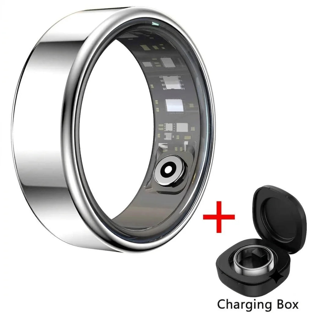 Smart Ring Men Women, Heart Rate and Blood Oxygen Monitor, Calorie Movement Tracking,IP68 & 5ATM Waterproof, Multi-sport Mode