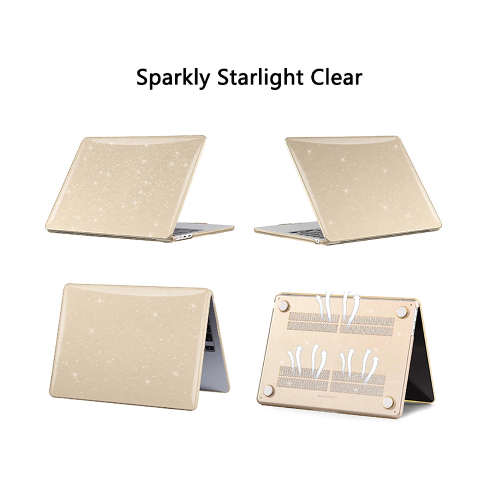 EooCoo Case for MacBook Air 13 inch M4 2025 2024-2022 Release M3 M2 A3240 A3113 A2681 for Mac Air 13.6 inch Glitter Hard Shell