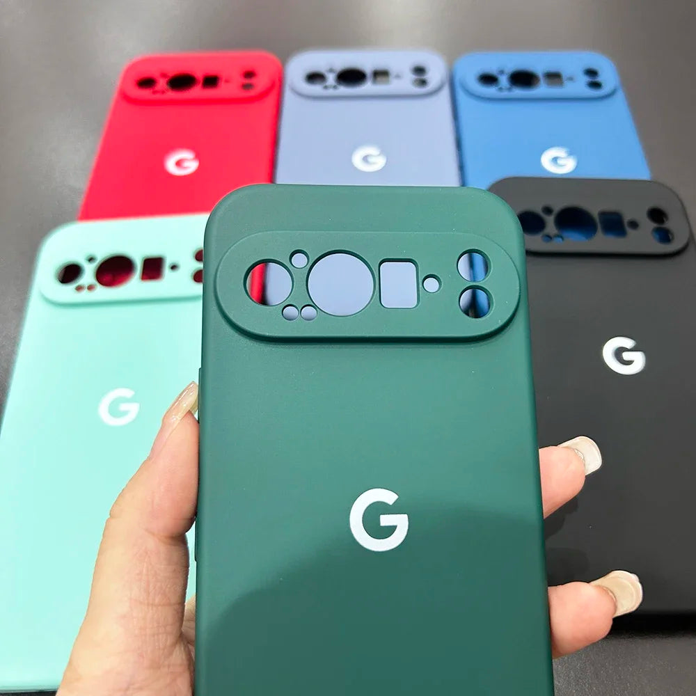 For Google Pixel 10 9 9a 8 8Pro 8a 7 7Pro 7a Case Liquid Silicone Cover for Pixel 9ProXL 6 6Pro 6a 5 5a Shockproof Plain Cover