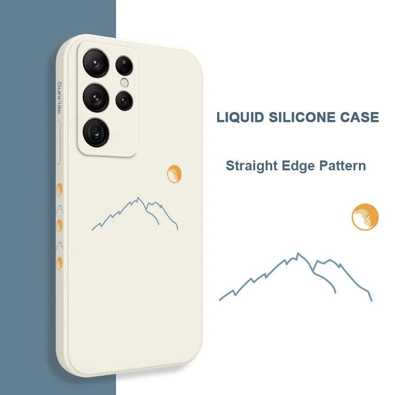 Line Mountain Phone Case For Samsung Galaxy S25FE S24 S23 S22 S21 S20 Ultra Plus FE S10 S9 S10E Note 20 Ultra 10 9 Plus Cover