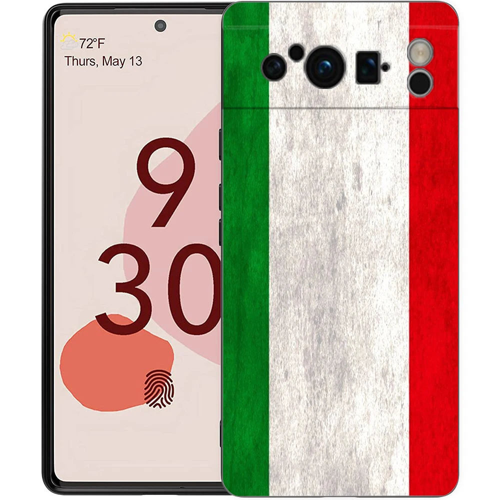 Italian flag Phone Case For Google Pixel 10 9 8 7 6 Pro XL 9A 8A 6A 7A 5G Soft Shockproof TPU Black Cover
