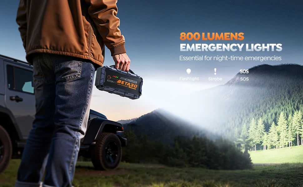 BUTURE 6000A Car Jump Starter Power Bank 18W Portable  Battery 26800 mAh Car Battery Emergency Boosters BETA30
