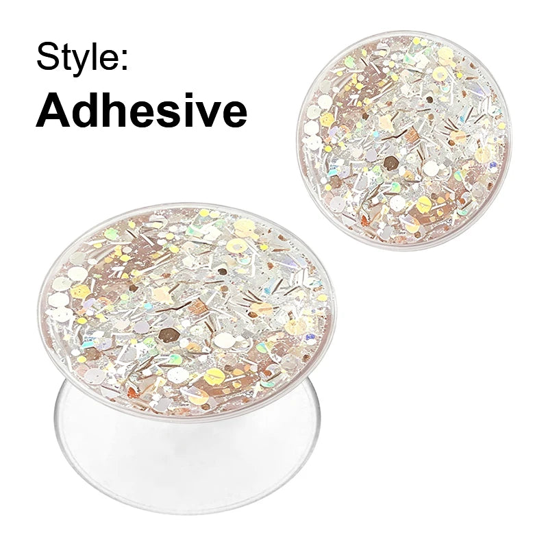 Glitter Phone Grip Socket Foldable Phone Holder Ring Holder With Adhesive for Iphone 17 16 15 14 13 Samsung Grip Tok Bracket