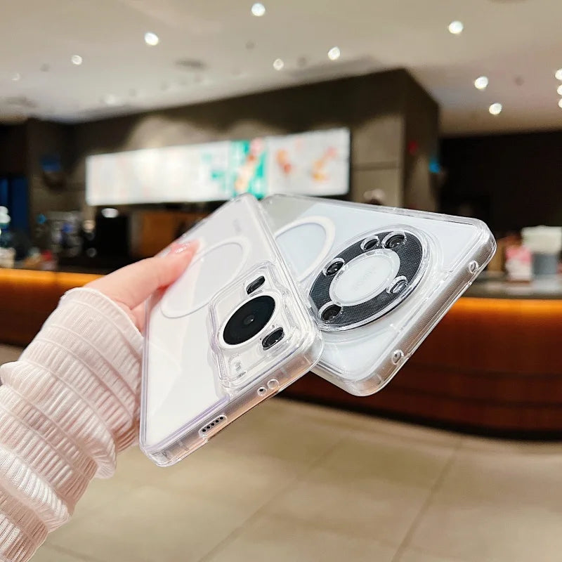 Transparent Magnetic For Magsafe Case For Samsung A14 A15 A16 A23 A25 A34 A35 A52 S26 S25 S24 S23 S22 S21 S20FE Plus Ultra Cover