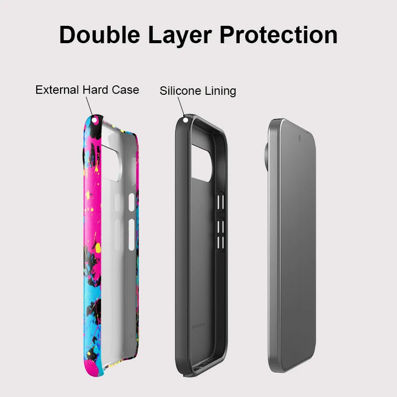 Fcicicase For Pixel 10 Pro XL Colorful Art Painting Phone Case For Google Pixel 10A 9 Pro 10 8 8A 7A 2 in 1 PC+TPU Matte Cover