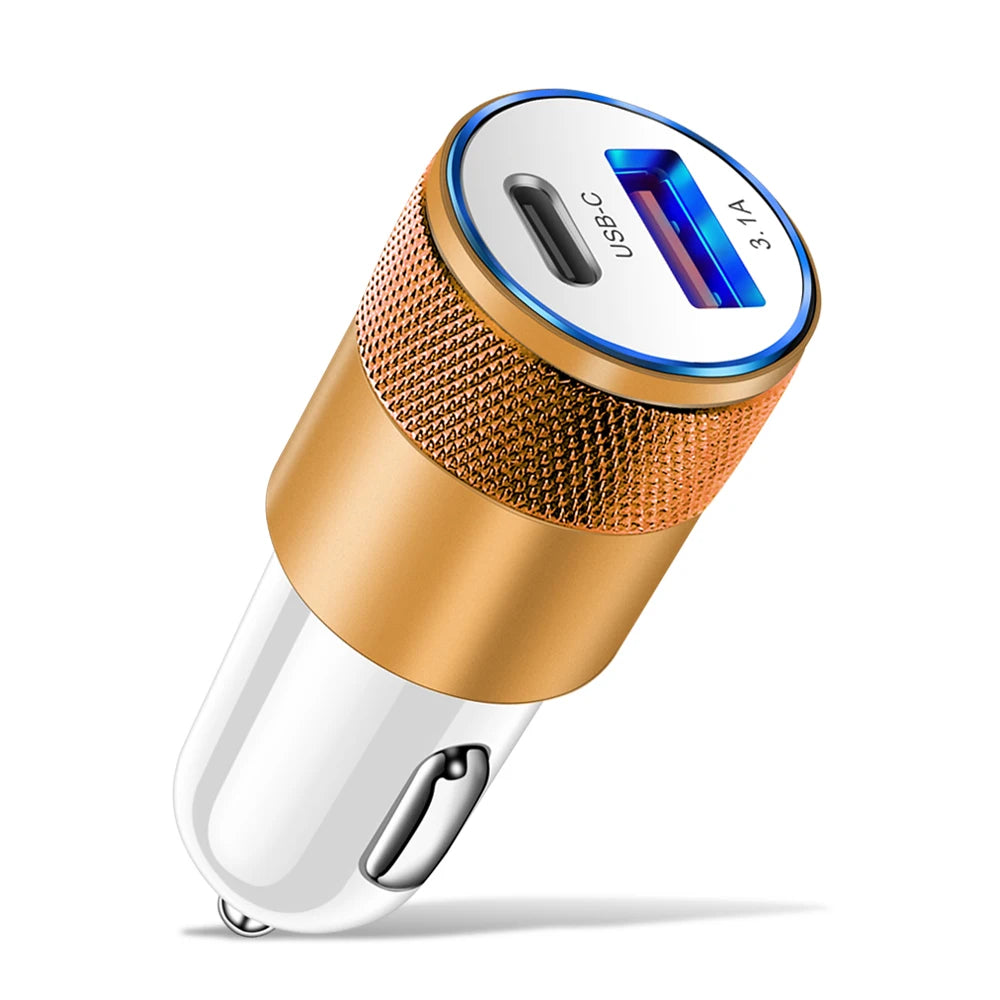 66W 3.1A USB Car Charger Type C Fast Charging Adapter For Xiaomi Huawei iPhone PD Charger Car Adapter Socket Cigarette Lighter